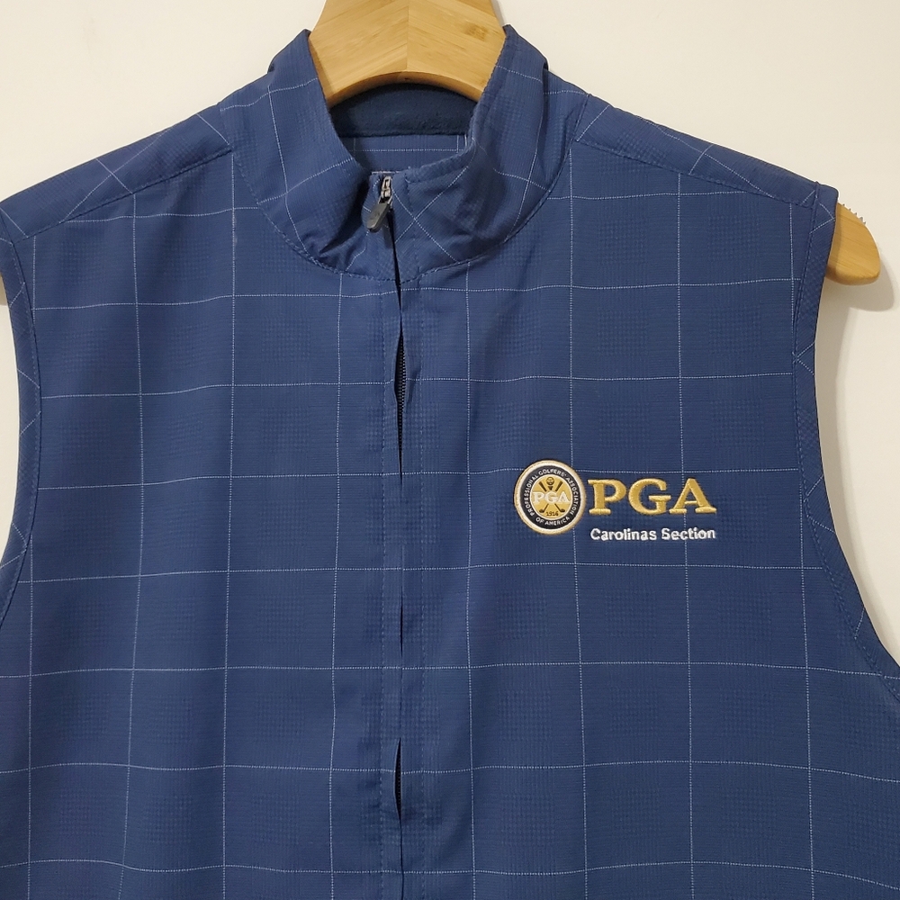 Ahead PGA Carolinas Front Zip Golf Vest Blue Medium - Picture 2 of 11